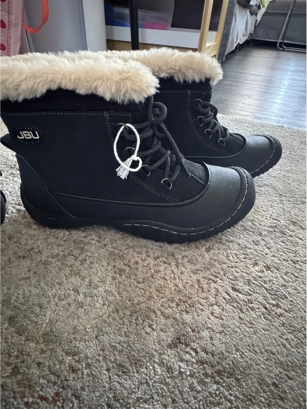 JBU Jane Women's Black Faux Fur Lined Winter Boots Size 7.5M